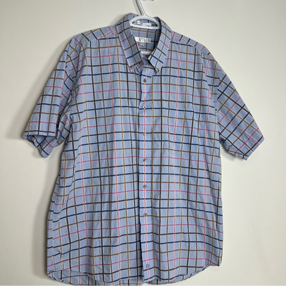 Men's Bill Blass Multi-Color Plaid Button-Down Shirt - Size XL